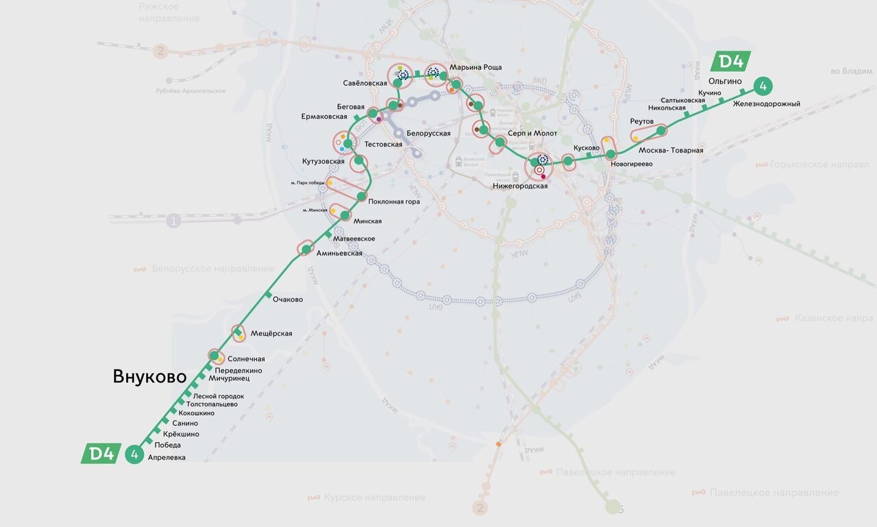 Карта мцд и метро с остановками на карте москва