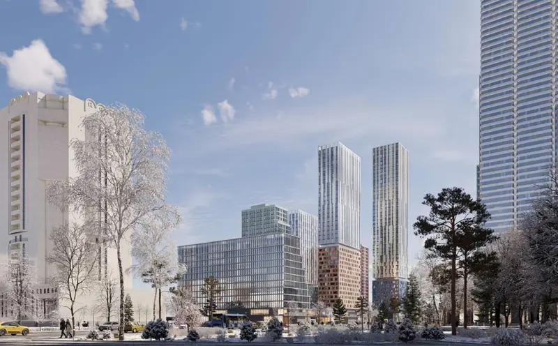 ЖК с земли на месте ТЦ Калужский в Черемушках