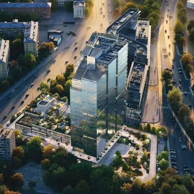 Бизнес-центр на Хорошевском шоссе - в воздуха