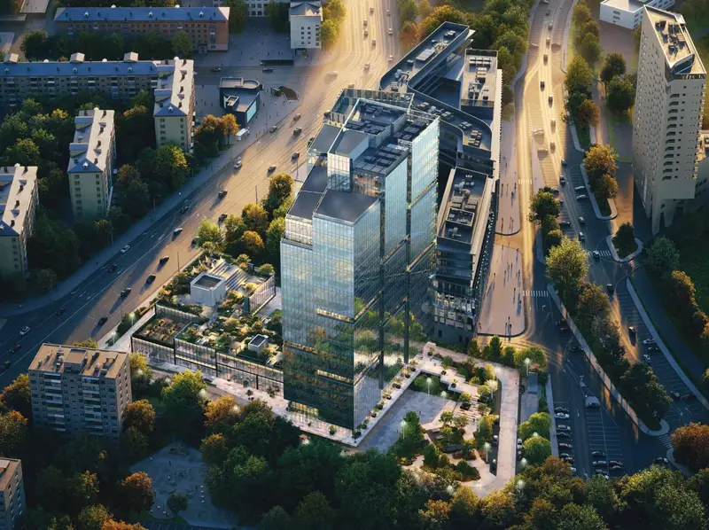 Бизнес-центр на Хорошевском шоссе - в воздуха