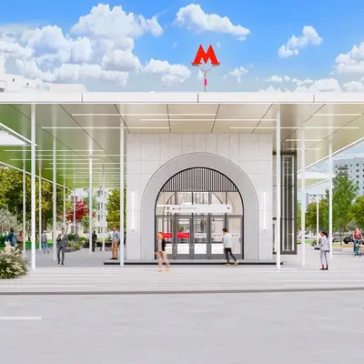 Архитектурная концепция станции метро Кленовый бюльвар - вестибюль и облака