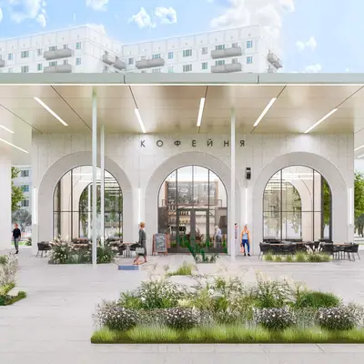 Архитектурная концепция станции метро Кленовый бюльвар - кофейня