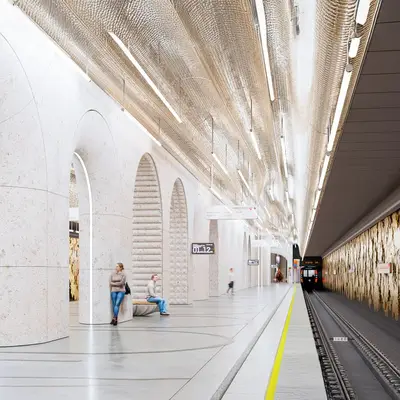 Архитектурная концепция станции метро Кленовый бюльвар - путевые стены