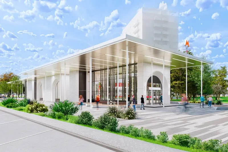 Архитектурная концепция станции метро Кленовый бюльвар - вестибюль большой