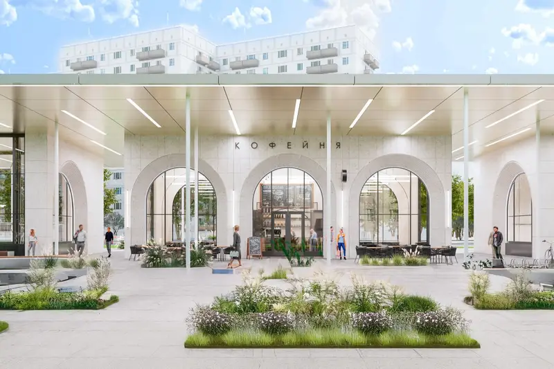 Архитектурная концепция станции метро Кленовый бюльвар - кофейня