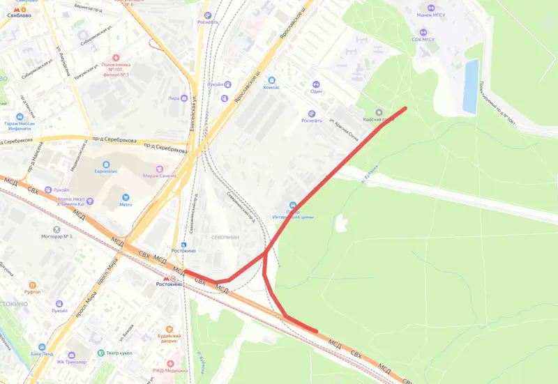 Новая дорога от студенческого городка МГСУ к МСД