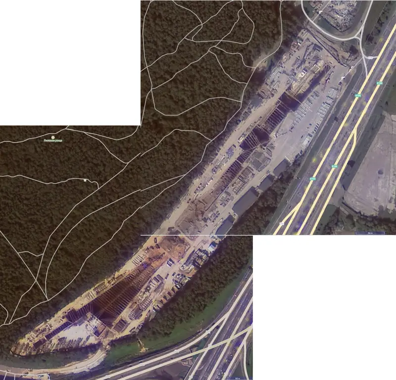 Липовая Роща - МКАД - август - спутник