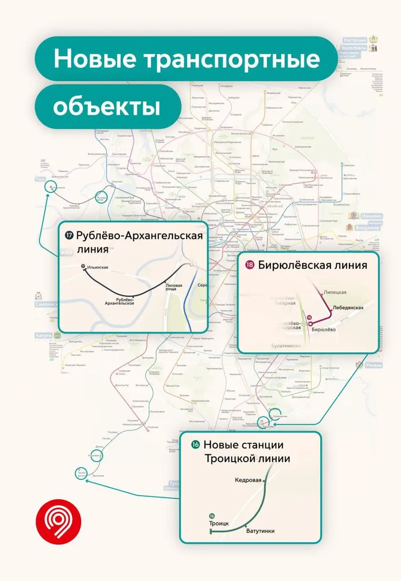 Новые линии метро на схеме 2030