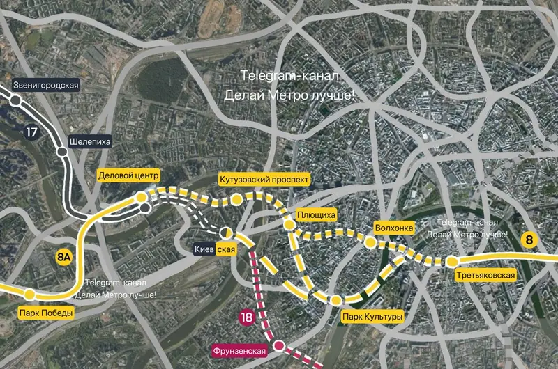 Новые варианты соединения Калининской и Солнцевской веток метро