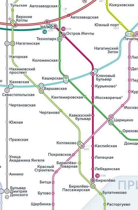 Первый этап Бирюлёвской линии после 2030