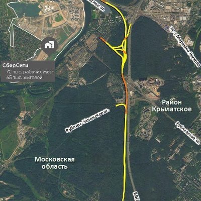 Платная дорога - Новорижское шоссе - Проспект Багратиона - вдоль МКАД - неизвестный автор.