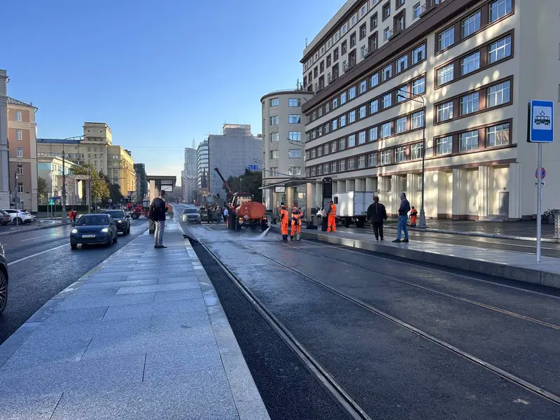 Подготовка трамвайной линии - Сокольники - Павелецкая к открытию