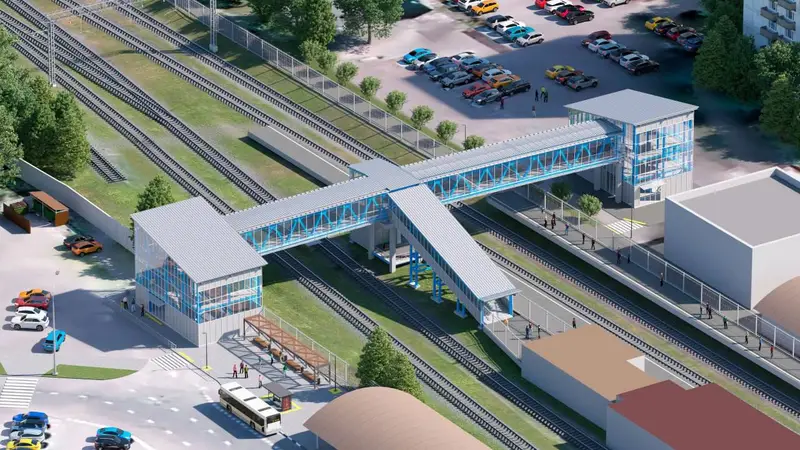 Подлипки Дачные - пешеходный переход - рендер