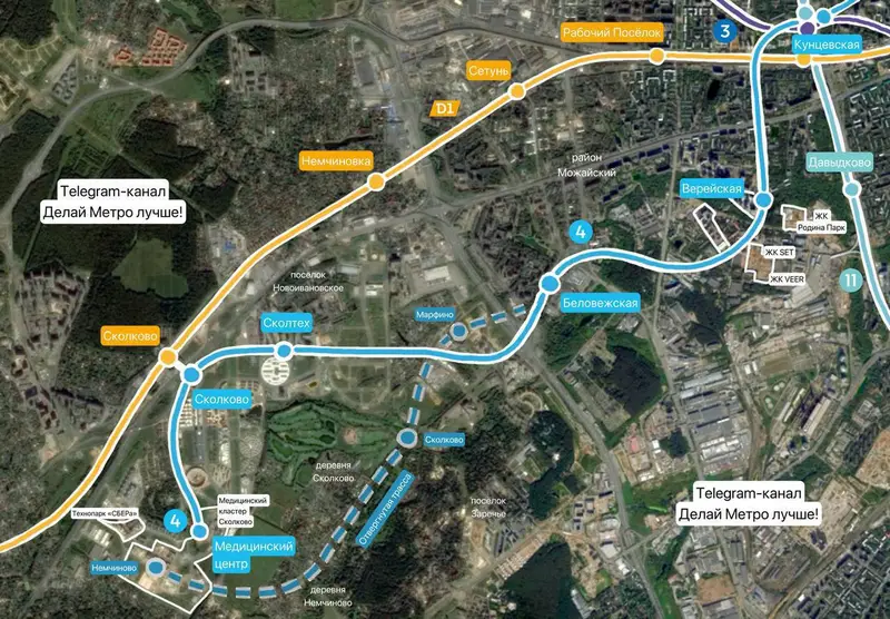 Причина продления метро до Сколково: новый градплан включающий увеличение площади застройки