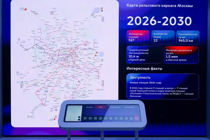 Схема рельсового каркаса Москвы с выставки в Манеже от Дептранса
