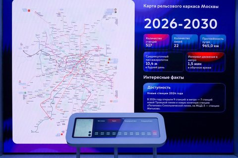 Схема рельсового каркаса Москвы с выставки в Манеже от Дептранса