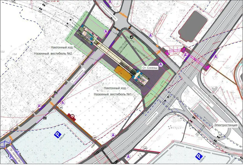 Утверждённые схемы станций: Кедровая, Сосенки, Десна и Летово Троицкой линии метро
