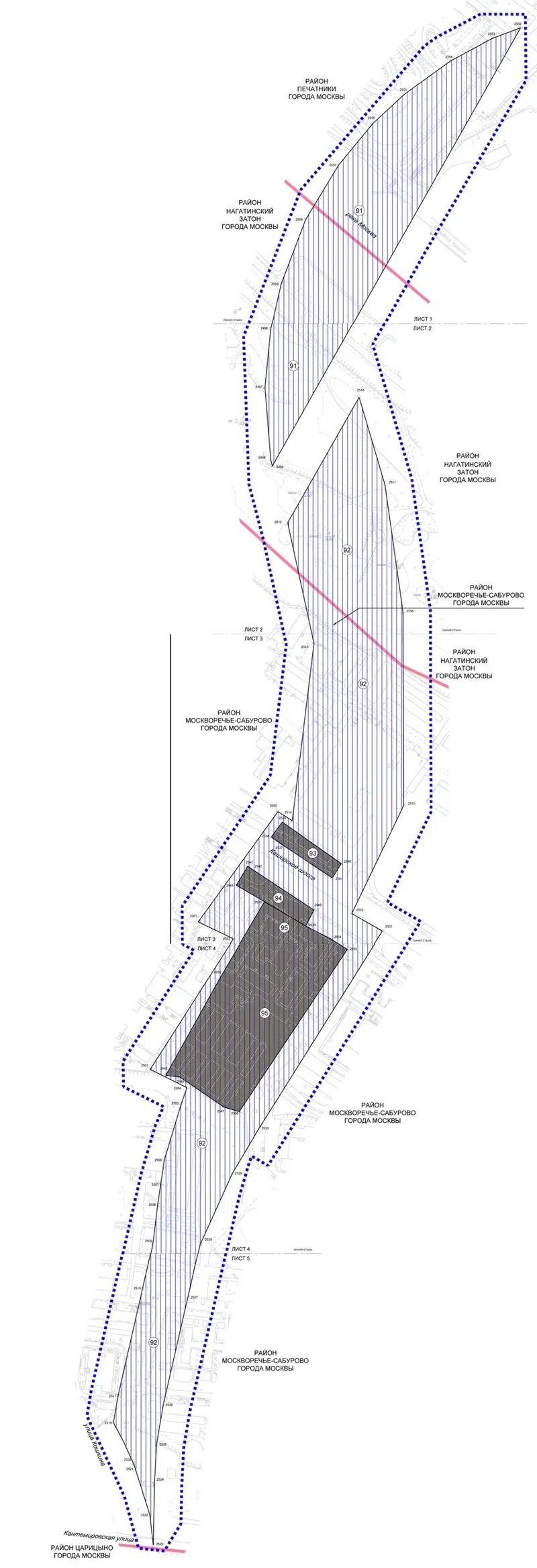 Склеенные листы оригинала ППЛО - станция Москворечье