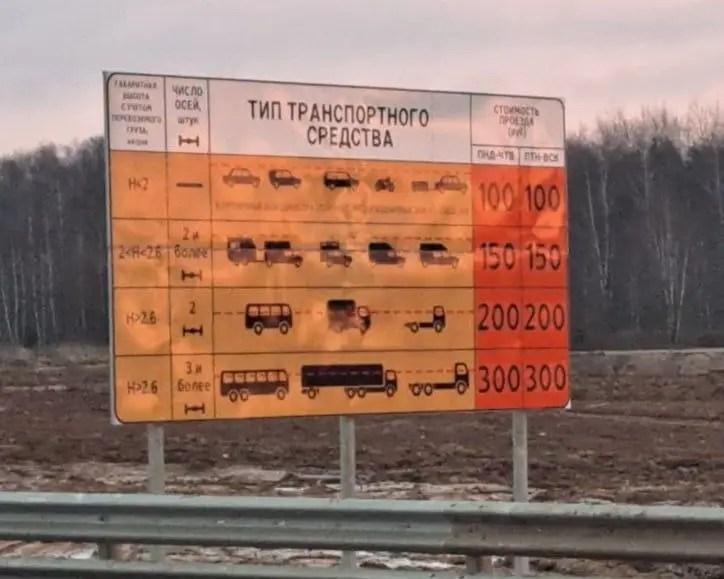 Стоимость проезда Киевское шоссе - Ворсино