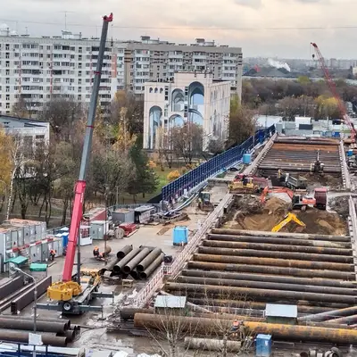 Строительная площадка - Кленовый бульвар - Бирюлевская ветка - котлаван - общий вид 2