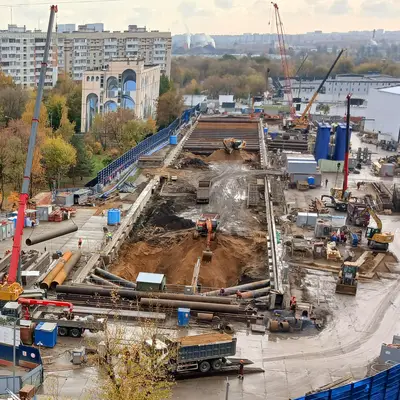 Строительная площадка - Кленовый бульвар - Бирюлевская ветка - котлаван - общий вид