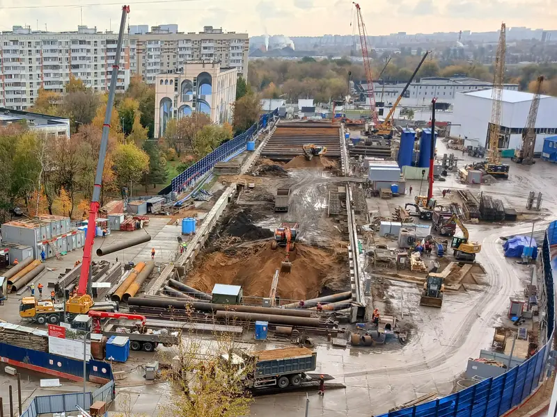 Строительная площадка - Кленовый бульвар - Бирюлевская ветка - котлаван - общий вид