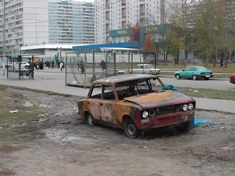 Сгоревшая Шестерка на Щорса