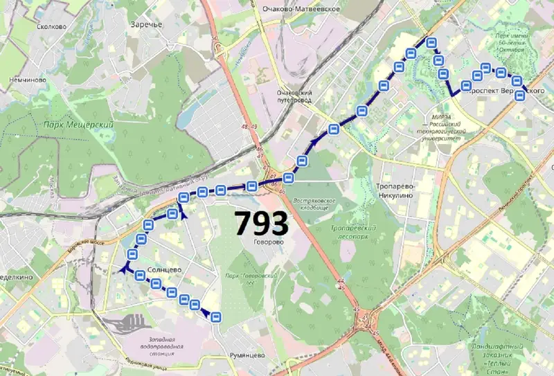 793 автобус в Солнцево стал электробусом