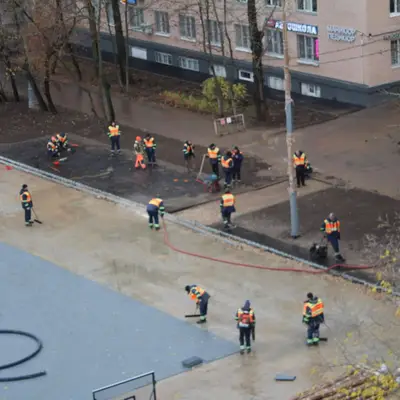 Круглогодичная площадка в Солнцево - стройка - каток