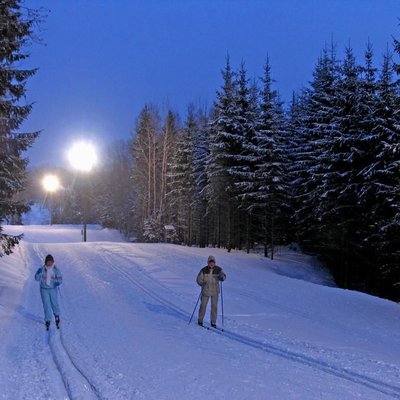 Лыжные трассы зимой