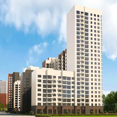 Новый дом по реновации в Солнцево на ул. Матросова - вид с другого торца