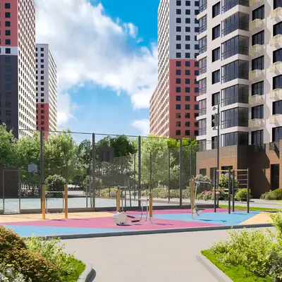 Новый дом по реновации в Солнцево на ул. Матросова - детская площадка