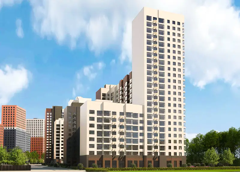 Новый дом по реновации в Солнцево на ул. Матросова - вид с другого торца