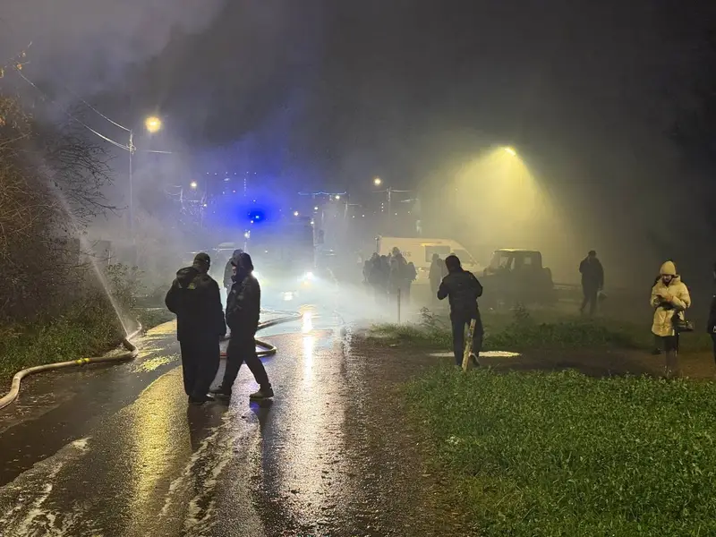 Пожар в д. Пыхтино вечером 31 октября