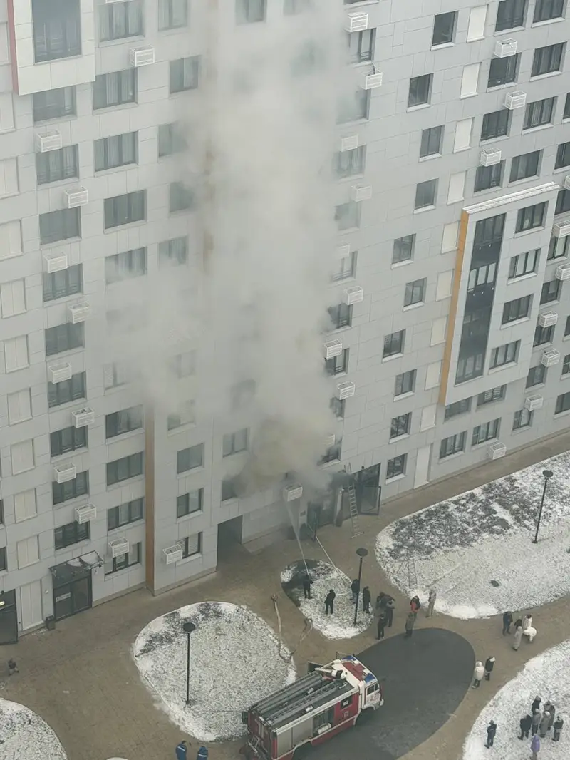 Пожар в ЖК Румянцево Парк днем 25 декабря