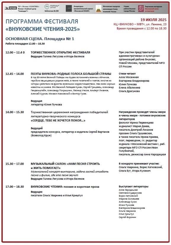 Программа Внуковские чтения 2025 -1