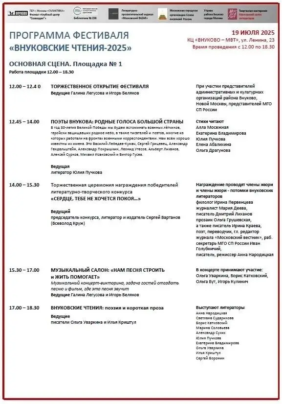 Программа Внуковские чтения 2025 -1