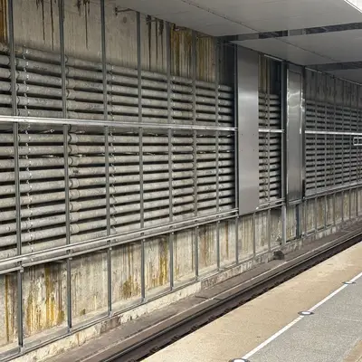 Ремонт путевых стен Говорово - подтеки