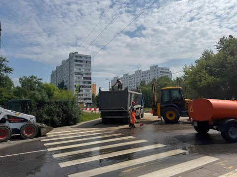 Ремонт улиц во старом Внуково