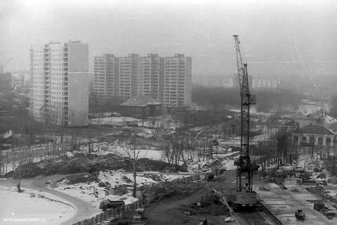 Солнцево которого больше нет - стройка 1007 школы и старая баня
