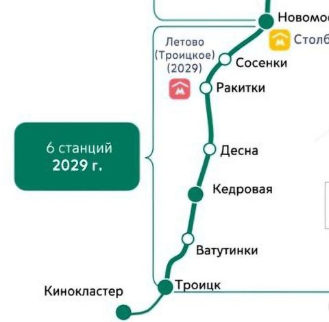 Троицкая линия метро до Кинокластера