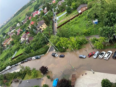 Улица в ЖК Солнцево Парк под водой