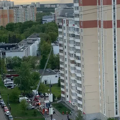 Пожар на ул. Главмосстроя в Солнцево - 1