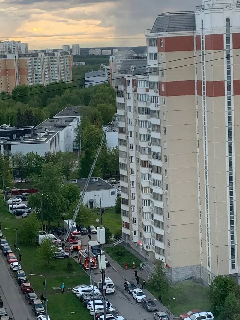 Пожар на ул. Главмосстроя в Солнцево - 1