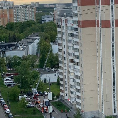 Пожар на ул. Главмосстроя в Солнцево - 1