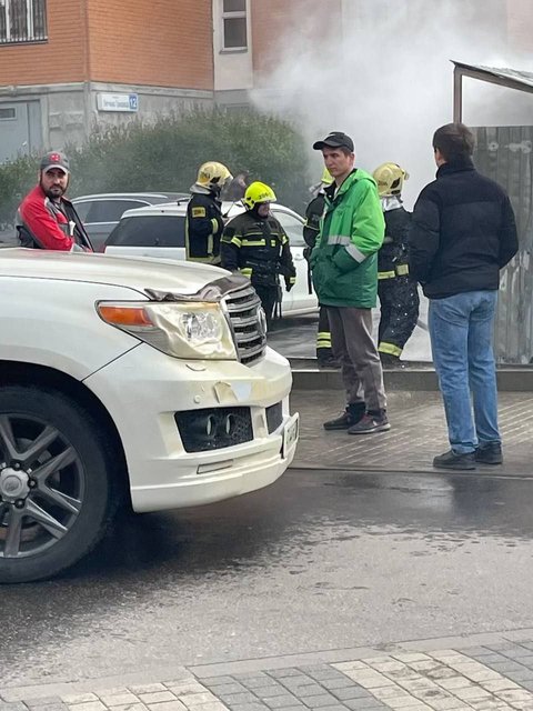 Подгоревший авто в Солнцево Парк 13 мая